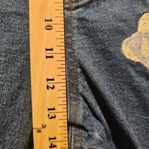 Indigo Moon Vintage Embroidered Straight Leg Ankle Length Jeans Size M - Picture 5 of 8